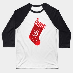 Christmas Stocking with the Letter B Baseball T-Shirt